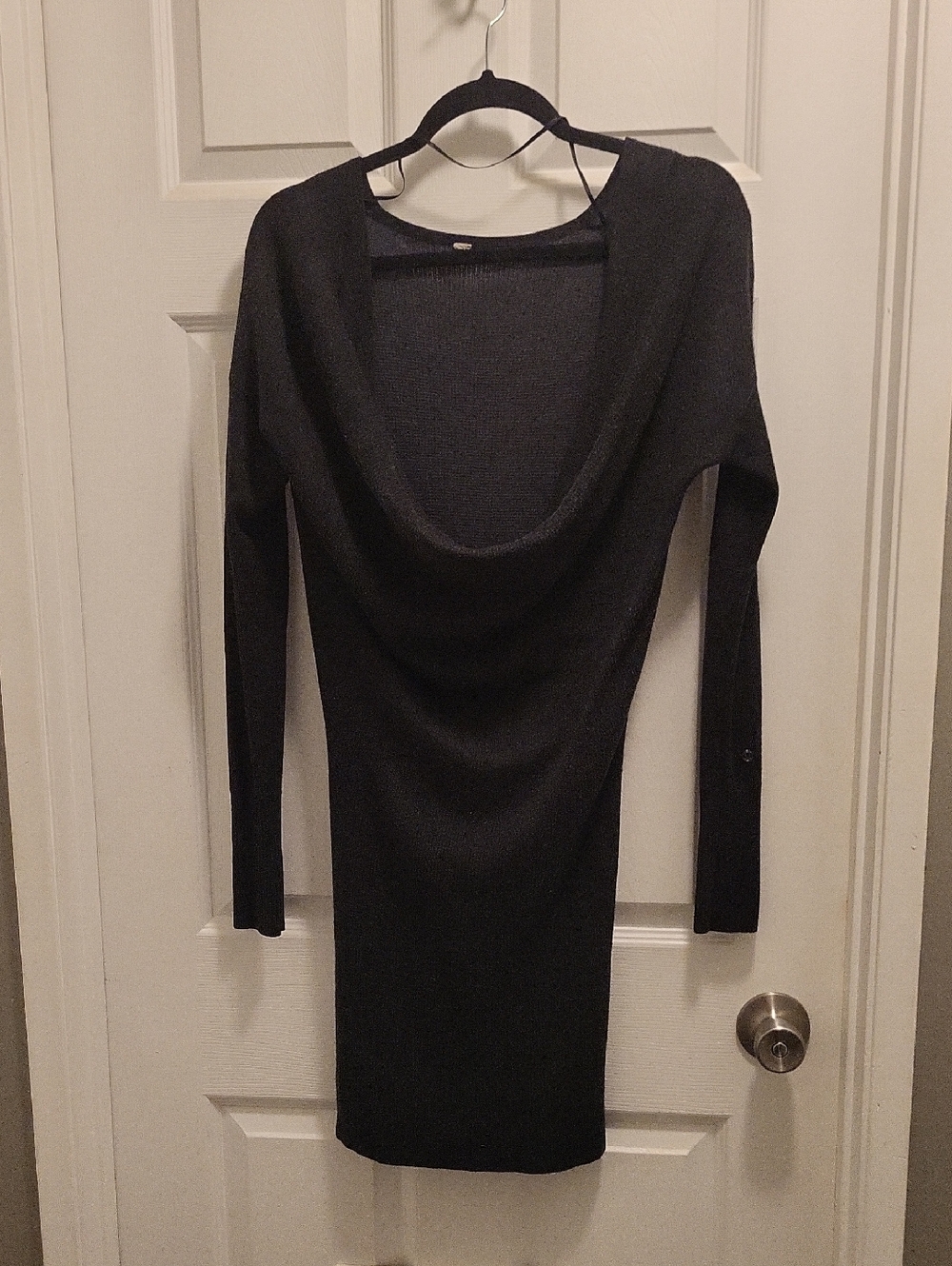 Lululemon Black Long Sleeve Draped Cowl Neck Sweater Dress